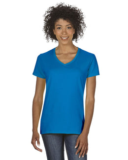 Gildan Ladies Heavy Cotton 5.3 oz. V-Neck T-Shirt G500VL | Sapphire - Front