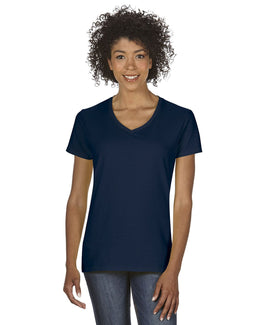 Gildan Ladies Heavy Cotton 5.3 oz. V-Neck T-Shirt G500VL | Navy - Front