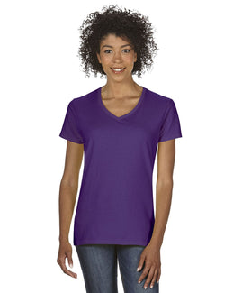 Gildan Ladies Heavy Cotton 5.3 oz. V-Neck T-Shirt G500VL | Purple - Front