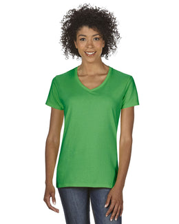 Gildan Ladies Heavy Cotton 5.3 oz. V-Neck T-Shirt G500VL | Irish Green - Front