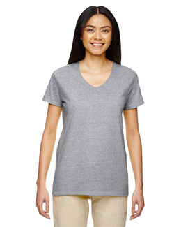 Gildan Ladies Heavy Cotton 5.3 oz. V-Neck T-Shirt G500VL | Sport Grey - Front