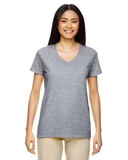 Gildan Ladies Heavy Cotton 5.3 oz. V-Neck T-Shirt G500VL | Graphite Heather - Front