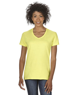 Gildan Ladies Heavy Cotton 5.3 oz. V-Neck T-Shirt G500VL | Cornsilk - Front
