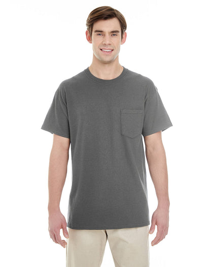 Gildan Pocket T-Shirt | Charcoal – CheapesTees