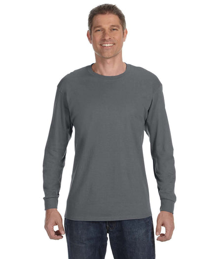 Gildan Heavy Cotton Long Sleeve T-Shirt | Charcoal – CheapesTees