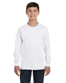 Gildan Youth Heavy Cotton Long Sleeve T-Shirt G540B | White - Front