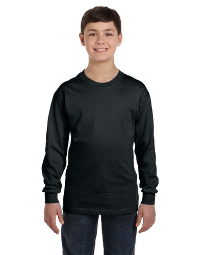 Gildan Youth Heavy Cotton Long Sleeve T-Shirt G540B | Black - Front
