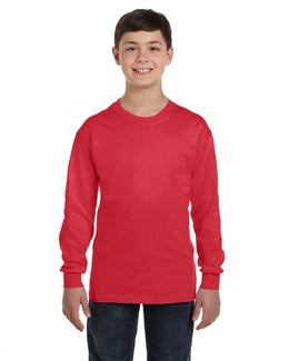 Gildan Youth Heavy Cotton Long Sleeve T-Shirt G540B | Red - Front