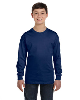Gildan Youth Heavy Cotton Long Sleeve T-Shirt G540B | Navy - Front