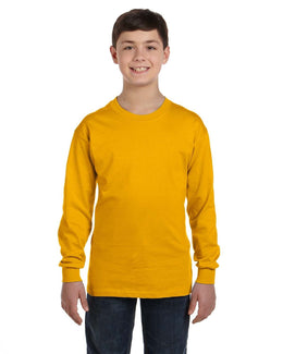 Gildan Youth Heavy Cotton Long Sleeve T-Shirt G540B | Gold - Front