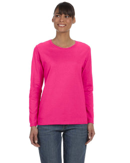 Gildan Ladies Long Sleeve 100% Cotton T-Shirt G540L | Heliconia - Front