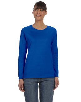 Gildan Ladies Long Sleeve 100% Cotton T-Shirt G540L | Royal - Front