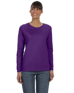 Gildan Ladies Long Sleeve 100% Cotton T-Shirt G540L | Purple - Front