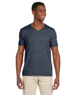 Gildan SoftStyle V-Neck T-Shirt G64V | Heather Navy - Front