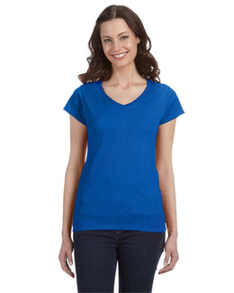 Gildan Ladies SoftStyle V-Neck T-Shirt G64VL | Royal Blue - Front