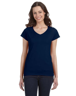 Gildan Ladies SoftStyle V-Neck T-Shirt G64VL | Navy - Front