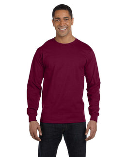 Gildan 50/50 Long Sleeve T-Shirt G840 | Maroon - Front