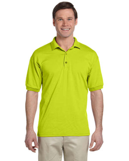 Gildan DryBlend 50/50 Jersey Knit Polo Shirt G880 | Safety Green - Front