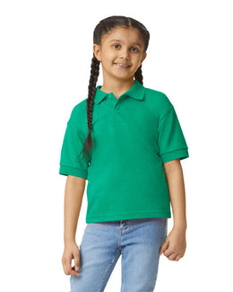 Gildan DryBlend Youth 50/50 Jersey Polo Shirt G880B | Kelly Green - Front