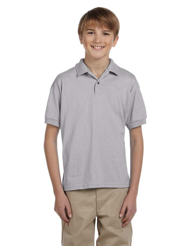 Gildan DryBlend Youth 50/50 Jersey Polo Shirt G880B | Sport Grey - Front