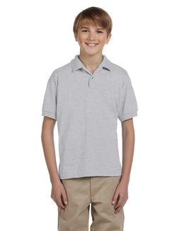 Gildan DryBlend Youth 50/50 Jersey Polo Shirt G880B | Ash Grey - Front