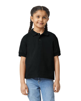 Gildan DryBlend Youth 50/50 Jersey Polo Shirt G880B | Black - Front