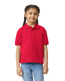 Gildan DryBlend Youth 50/50 Jersey Polo Shirt G880B | Red - Front