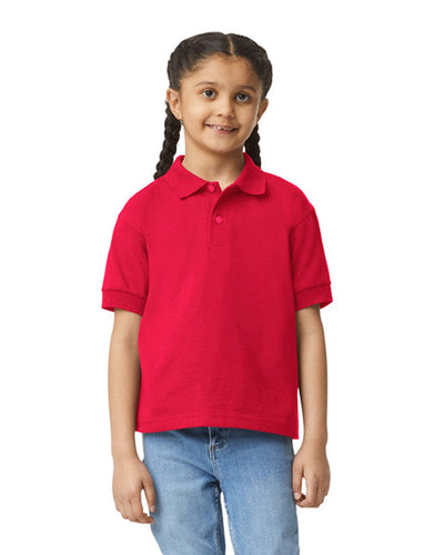 Gildan DryBlend Youth 50/50 Jersey Polo Shirt G880B | Red - Front