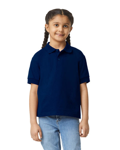 Gildan DryBlend Youth 50/50 Jersey Polo Shirt G880B | Navy - Front