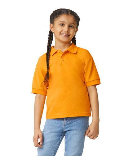 Gildan DryBlend Youth 50/50 Jersey Polo Shirt G880B | Gold - Front