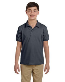 Gildan Youth DryBlend Pique Polo Shirt G948B | Charcoal - Front