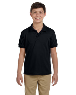 Gildan Youth DryBlend Pique Polo Shirt G948B | Black - Front