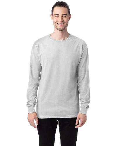 ComfortWash by Hanes Unisex 100% Ringspun Cotton Long Sleeve T-Shirt GDH200 | White - Front