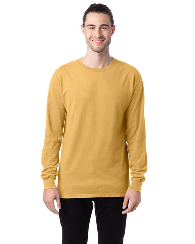 ComfortWash by Hanes Unisex 100% Ringspun Cotton Long Sleeve T-Shirt GDH200 | Artisan Gold - Front