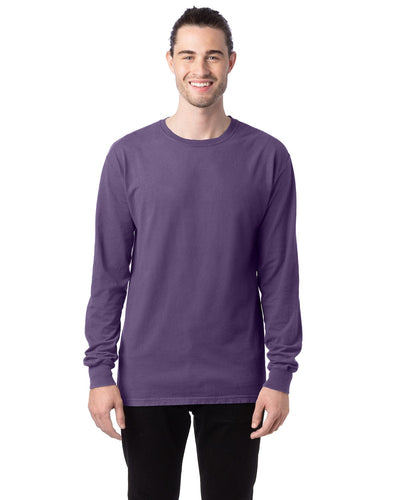 ComfortWash by Hanes Unisex 100% Ringspun Cotton Long Sleeve T-Shirt GDH200 | Grape Soda - Front