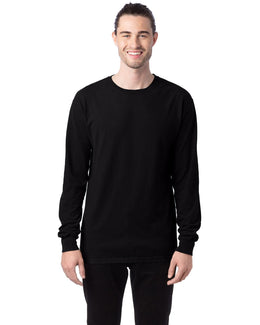 ComfortWash by Hanes Unisex 100% Ringspun Cotton Long Sleeve T-Shirt GDH200 | Black - Front