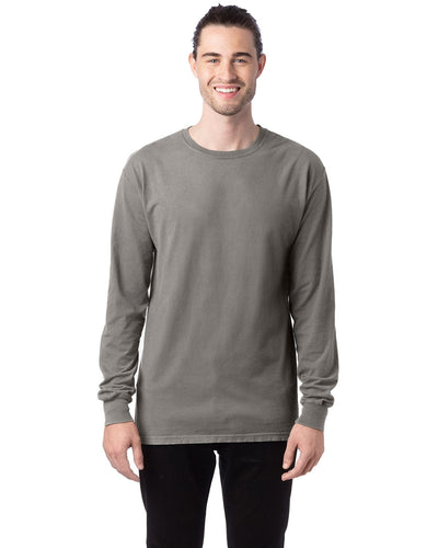 ComfortWash by Hanes Unisex 100% Ringspun Cotton Long Sleeve T-Shirt GDH200 | Concrete - Front