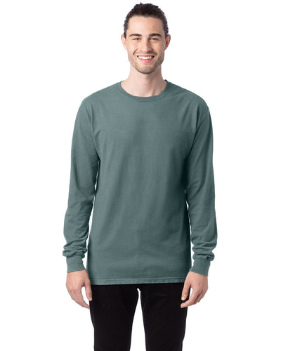 ComfortWash by Hanes Unisex 100% Ringspun Cotton Long Sleeve T-Shirt GDH200 | Cypress Green - Front