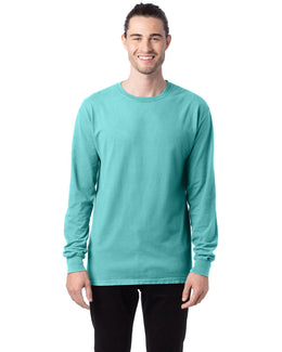 ComfortWash by Hanes Unisex 100% Ringspun Cotton Long Sleeve T-Shirt GDH200 | Mint - Front