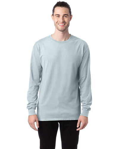 ComfortWash by Hanes Unisex 100% Ringspun Cotton Long Sleeve T-Shirt GDH200 | Soothing Blue - Front