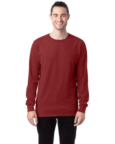 ComfortWash by Hanes Unisex 100% Ringspun Cotton Long Sleeve T-Shirt GDH200 | Cayenne - Front