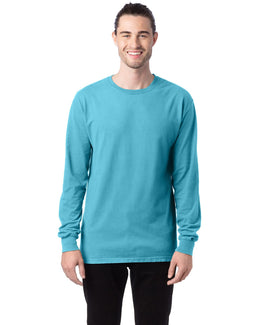 ComfortWash by Hanes Unisex 100% Ringspun Cotton Long Sleeve T-Shirt GDH200 | Freshwater - Front