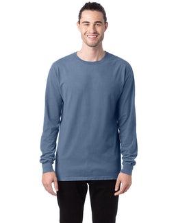 ComfortWash by Hanes Unisex 100% Ringspun Cotton Long Sleeve T-Shirt GDH200 | Saltwater - Front