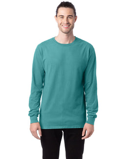 ComfortWash by Hanes Unisex 100% Ringspun Cotton Long Sleeve T-Shirt GDH200 | Spanish Moss - Front