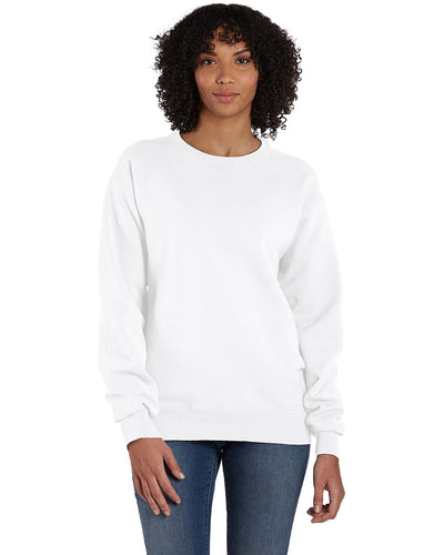 ComfortWash by Hanes Unisex Crew Sweatshirt GDH400 | White Pfd - Front