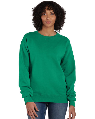 ComfortWash by Hanes Unisex Crew Sweatshirt GDH400 | Rich Green Grass - Front