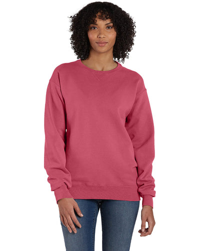 ComfortWash by Hanes Unisex Crew Sweatshirt GDH400 | Coral Craze - Front