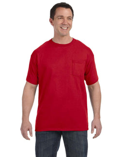 Hanes Authentic-T Pocket T-Shirt H5590 | Deep Red - Front