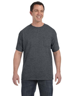 Hanes Authentic-T Pocket T-Shirt H5590 | Charcoal Heather - Front