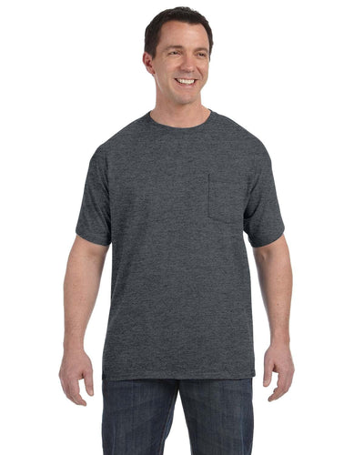 Hanes Authentic-T Pocket T-Shirt H5590 | Charcoal Heather - Front